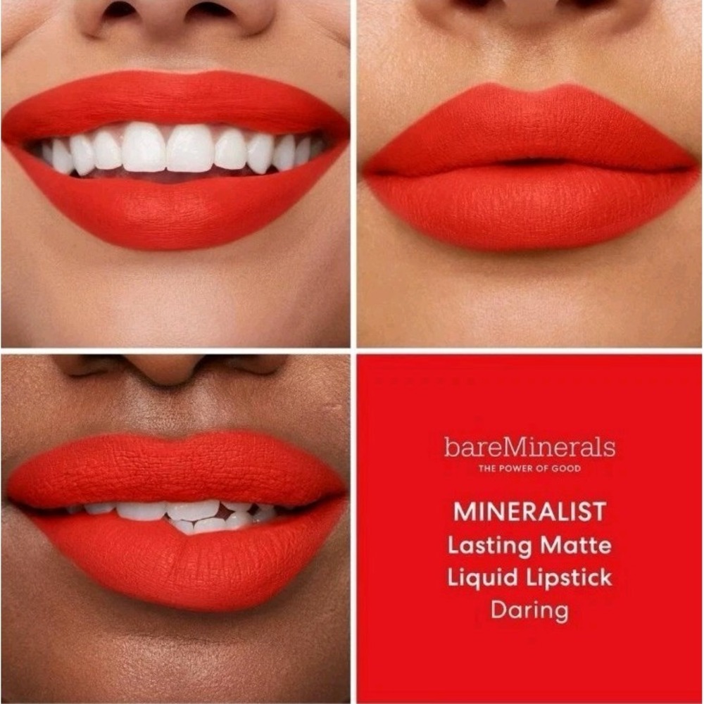 Bare Minerals Mineralist Lasting Matte Liquid Lipstick~Daring‎ Red 3.5ml NIB $23 - Picture 4 of 7